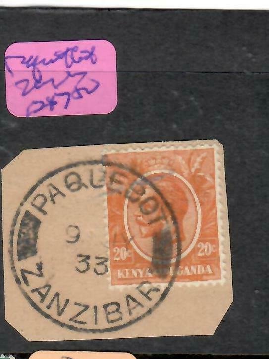 ZANZIBAR   (PP1206B) 1933 KENYA & UGANDA KGV 10C ZANZIBAR PAQUEBOT SON PIECE VFU