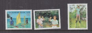 FRENCH POLYNESIA, 1992 Children's Pastimes set of 3, mnh.