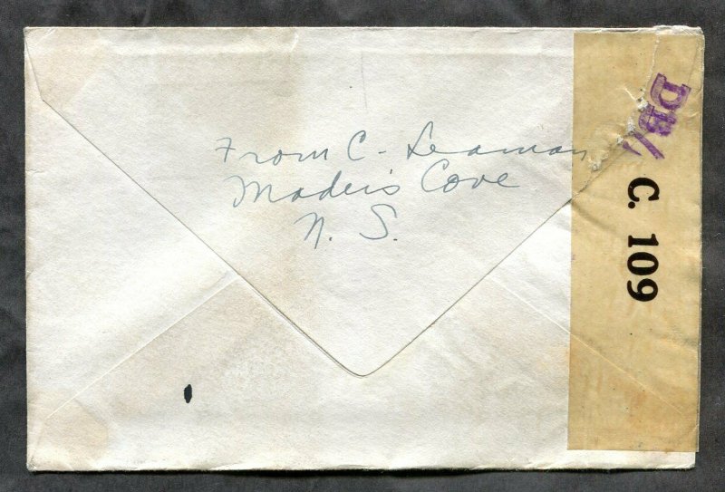 h180 - Canada HALIFAX 1942 Patriotic Slogan on CENSORED Cover to USA