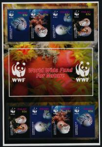 Palau 853e MNH WWF, Nautilus, Shell