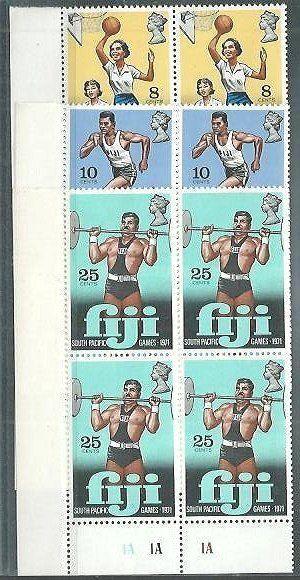 FIJI 1971 South Pacific Games set plate blocks of 4 MNH....................61598