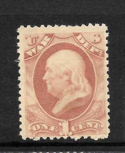 US 1873    1c  WAR DEPT  MH      Sc O83