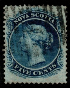 NOVA SCOTIA SG24 1860 5c BLUE USED