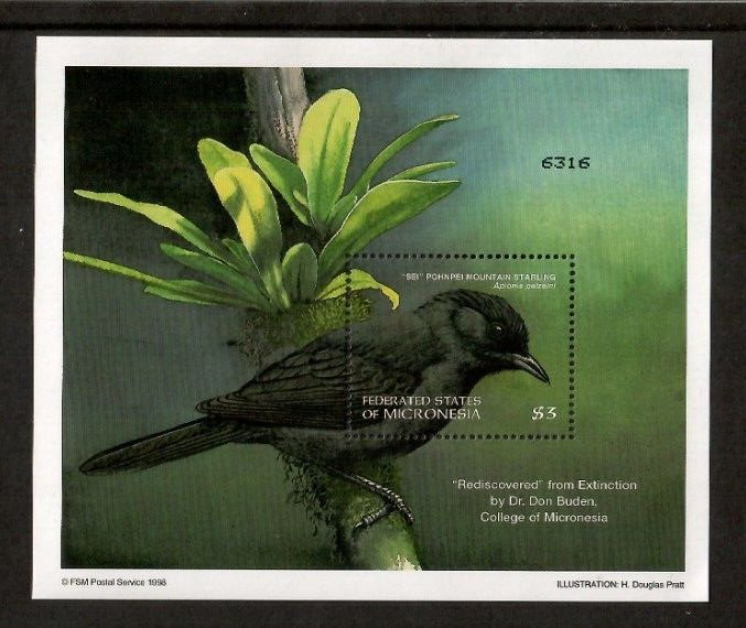 Micronesia 1998 - Birds Flowers - Souvenir Stamp Sheet - Scott #300 - MNH