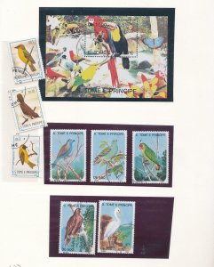 Guatemala Kilda St. Tome Gabon BIRDS MNH MH Used (Apx 70+) AGA050