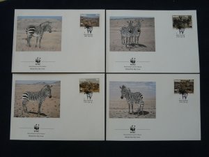 WWF zebra set of 4 FDC Namibia 1991 (-50% for 10 sets or more)