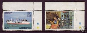 Kiribati Sc 485-486 MNH. 1987 Telecom w/ SPECIMEN ovpt, VF