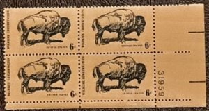US Scott # 1392; 6c Wildlife Conserv., 1970; MNH, og; VF plate block of 4