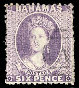 Bahamas #14a (SG 32) Cat£90, 1863-65 6p violet, used