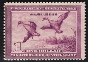 US #RW5 $1 Light Violet Duck Stamp MINT NH SCV $425