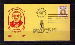 US Sc# 1137 FDC Ernst Reufer Champion of Liberty Kolor Cover