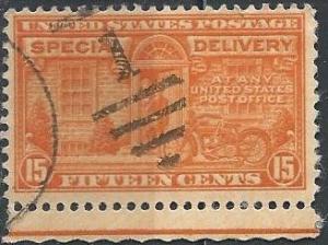 US E16 (used) 15¢ postman & motorcycle (1931)
