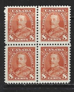 CANADA - #222 - 8c KING GEORGE V PICTORIAL ISSUE BLOCK  (1935) MNH