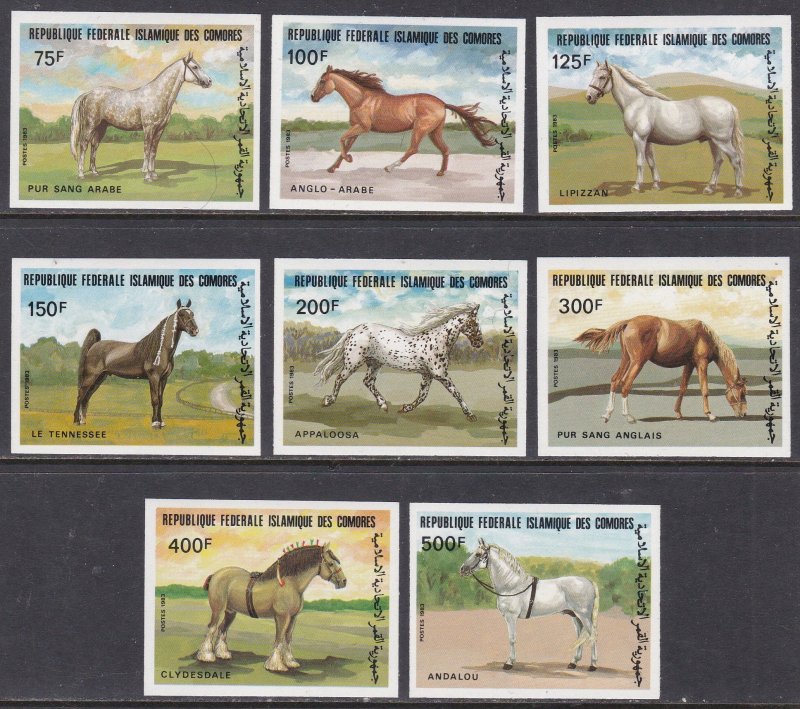 Comoro Islands, Fauna, Horses, imperf. MNH / 1983