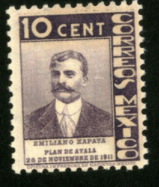 MEXICO 723, 10c ANNIV. PLAN DE AYALA - ZAPATA. Unused. (571)