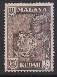 Malaya Kedah 1959 Sc 100a 10c maroon color Used