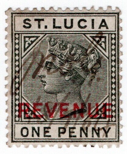 (I.B) St Lucia Revenue : Duty Stamp 1d