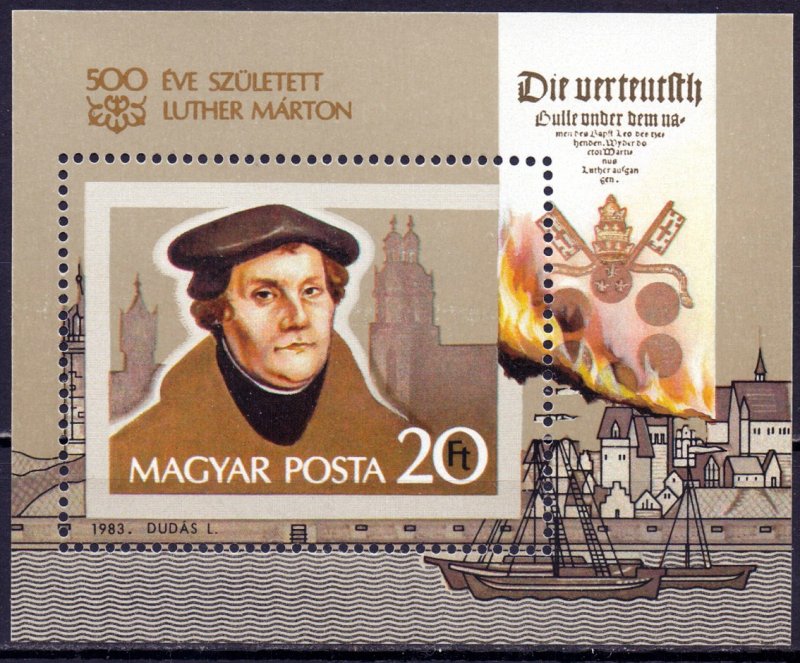 Hungary. 1983. bl165. Martin Luther. MNH.