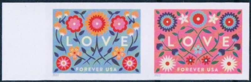 USA Sc. 5661b (58c) Love 2022 pair MNH *no die cuts*