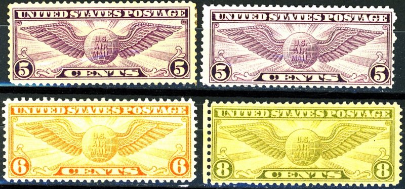 U.S. #C12,C16,C17,C18 MINT OG MOSTLY NH