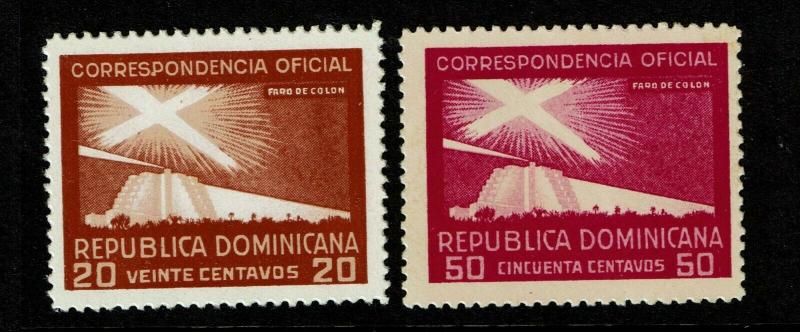 Dominican Republic SC# O24 & O25 Mint Hinged / Hinge Rem & Tiny Pg Rem - S7605