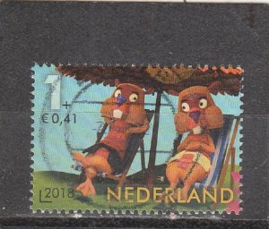 Netherlands  Scott#  B771e  Used  (2018 Fred and Bart Beaver)