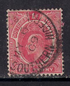 Southern Nigeria 1907 - 12 RED 1d Used Stamp (B51)