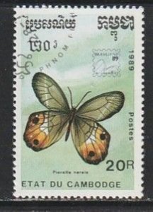 1989 Cambodia - Sc 1002 - used VF - 1 single - Butterflies