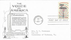 1967 FDC, #1329, 5c Voice of America, Aristocrats-Lowry