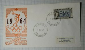 Bahamas Olympic Games FDC 1964 Junior Cachet Sc# 202 