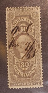 Scott R51c - 30 Cents Foreign Exchange - Used - Nice Stamp - SCV $60.00