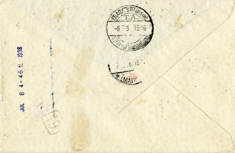 Germany Stamps #C59-60 Zeppelin Flight Cover Proper Markings