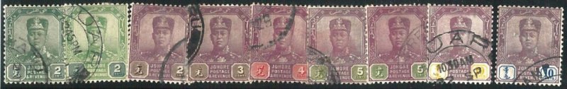 70601 - MALAYA: Johore  - STAMPS - Small lot of  FINE  USED  Stamps