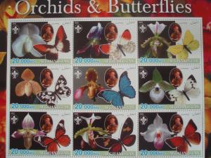 Afghanistan,2003, Orchids & Butterflies,umm