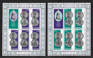 Cook Islands,  #406 & 407, MNH Full Sheets,   Full Set, FREE  SHIPPING