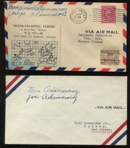 2 Ben and Joseph Adamowicz Pilot Signed Covers  LV6171