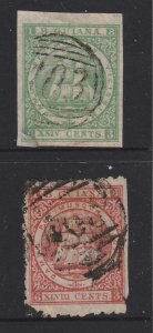 British Guiana x pair of old ones (1863)