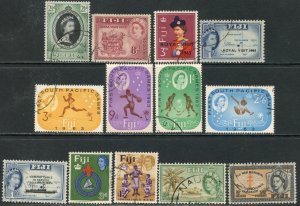 FIJI Sc#145//B4 1953-64 QEII Seven Different Complete Sets Used 