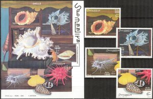 {A} Somalia 2003 Marine Life Shells set of 4 + S/S MNH **