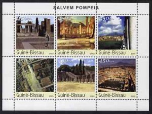 Guinea-Bissau MNH S/S City Of Pompeii 2003 6 Stamps