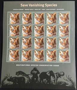 US #B4 MNH Sheet of 20 Save Vanishing Species Tiger