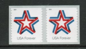 Scott# 5362  New 2019 year issue Star  Ribbon  COIL PAIR  MNH