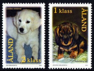 Aland 2001 - Dogs Puppies set ,MNH  # 191-192