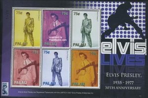 Palau MNH S/S Elvis Presley 2007 6 Stamps Large Size