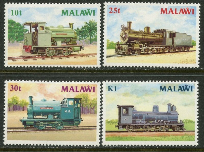 MALAWI Sc#498-501 1987 Locomotives Complete Set OG Mint Hinged