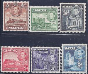 Malta 1943 Sc# 192A-197A