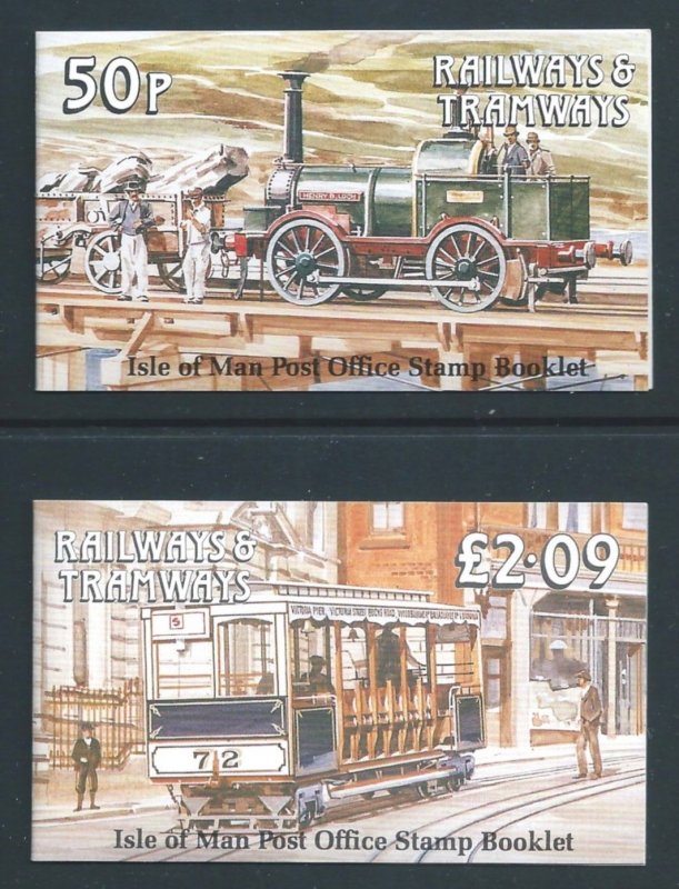 Isle of Man #356a,56b NH Railways - 2 Complete Booklets