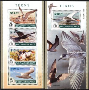 Solomon Islands 2015 Birds Terns sheet +S/S MNH