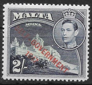 MALTA SG245 1948 NEW CONSTITUTION 2/= GREEN & DEEP BLUE MTD MINT