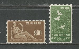 Japan Scott catalogue # 465-466 Unused Hinged